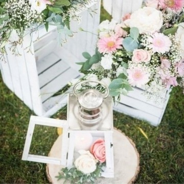 Белый деревянный ящик, коробки с джутовой веревкой, набор из 2 штук.