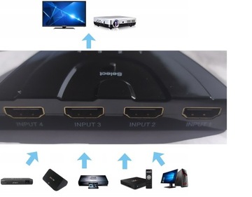 ROZDZIELACZ 4x HDMI 4k SPLITTER 1080p SWITCH