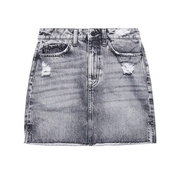 Spódnica damska jeansowa mini SUPERDRY szara prosta bawełniana r. W27