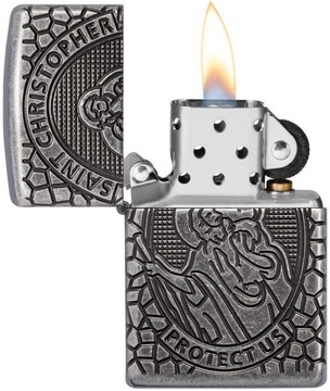 Zapalniczka ZIPPO ANTIQUE SILVER SAINT CHRISTOPHER ARMOR 60005200