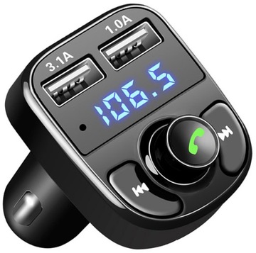 TRANSMITER FM BLUETOOTH MP3 ŁADOWARKA USB MIKROFON