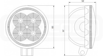 Две рабочие фары 4xLED 700 ЛМ 14 Вт + подключение