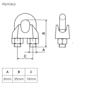 Zacisk do liny kabłąkowy 13 (szt.)