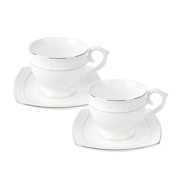 Komplet 2 filiżanek ze spodkami 280ml porcelana Et