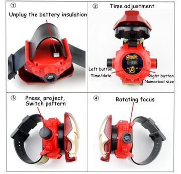 Zegarek cyfrowy LED projektor Spiderman