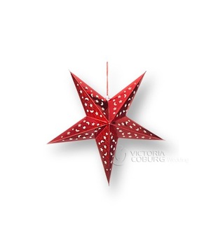 Ozdoba GWIAZDA wisząca CZERWONA 3D 30cm