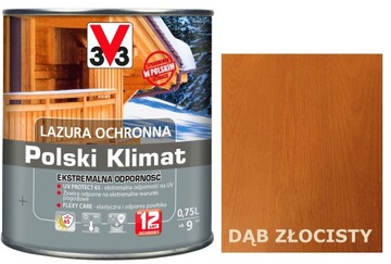 Lazura V33 Polski Klimat 12 LAT Dąb Złocisty 750ml