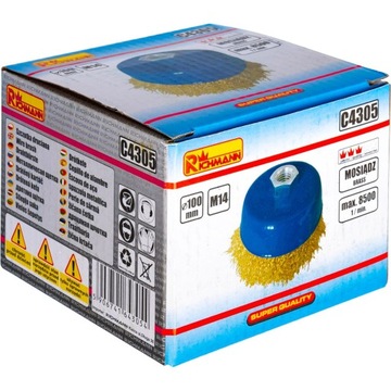 Проволочная передняя щетка для УШМ 100 мм латунь C4305