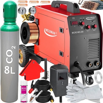 SPAWARKA INWERTEROWA PÓŁAUTOMAT SPAWALNICZY migomat MIG MMA 200A WELDMAN
