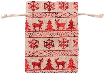 WOREK JUTOWY RENIFER WORECZEK JUTA ŚWIĘTA 10x13 CM