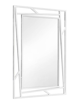 LUSTRO SREBRNE CHROMOWANA RAMA W STYLU LUSTRZANEGO ODBICIA GLAMOUR SALON