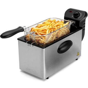 FRYTKOWNICA OLEJOWA 3L 2000W TRADYCYJNA FRYTOWNICA STALOWA INOX MOCNA