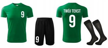 Strój piłkarski z własnym napisem i numerem personalizowanym nadrukiem (M)