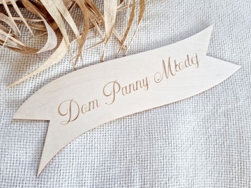 DOM PANNY MŁODEJ napis WSTĘGA 30 cm