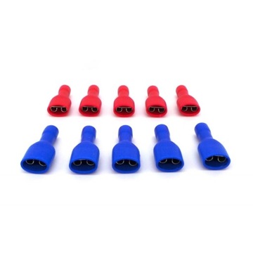 Гнездовой плоский разъем 6,6 мм, полная изоляция, 10 шт.