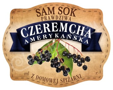 SOK CZEREMCHA AMERYKAŃSKA - Etykieta, naklejka 10x