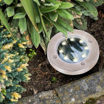 Садовые наземные солнечные светильники, 8LED, 4 шт. теплый белый