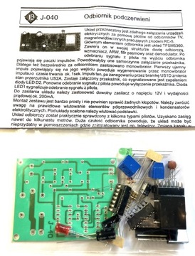 Przełącznik na podczerwień z przekaźnikiem 3A Diy Kit JABel