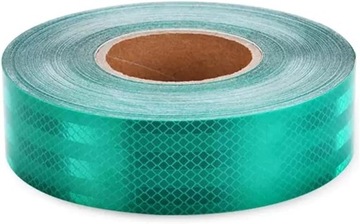 TAŚMA ODBLASKOWA FOLIA SAMOPRZYLEPNA NAKLEJKA ZIELONA PRYZMATYCZNA 5CM