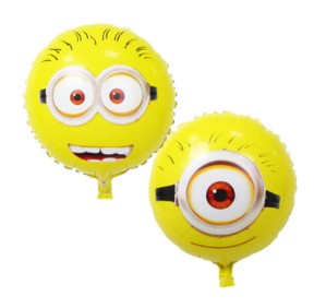 BALON FOLIOWY OKRĄGŁY MINIONKI DUŻY 45 CM