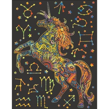 Jednorożec Niebo Kolorowanka welwetowa 47 x 35 cm