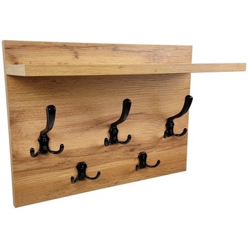 WIESZAK półka LOFT WISZĄCY 50 CM gotowy złożony zmontowany DĄB WOTAN CZARNY