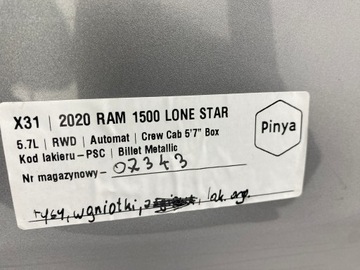 BLATNÍK PRAVÝ PŘEDNÍ DODGE RAM 1500 2019+ USA