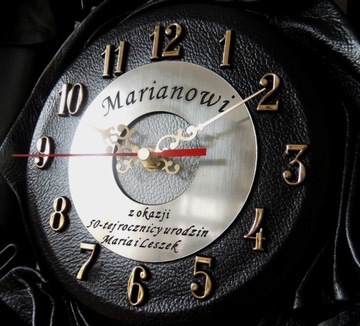 Настенные часы для гостиной BAMBUS кожаные B1-9