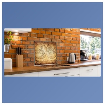 Защитное стекло для плиты Карта мира 60х52