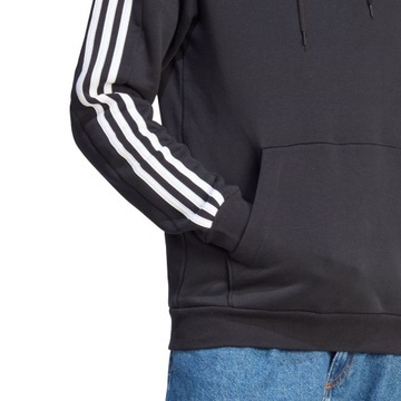 Bluza męska adidas essentials fleece 3-stripes hoodie czarna ib4028 S