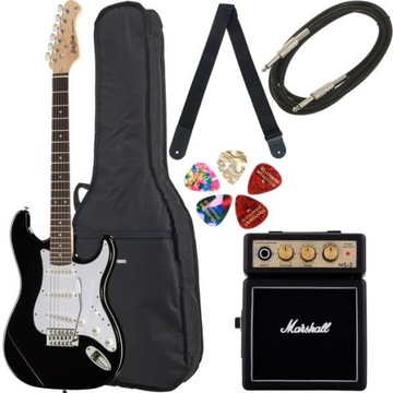 Gitara elektryczna Harley Benton ST-20 BK Standard Series Set