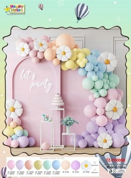 GIRLANDA BALONOWA BALONY URODZINOWE KOLOROWE PASTELOWE KWIAT