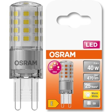 Żarówka LED G9 4W=40W 2700K 320 °OSRAM ŚCIEMNIALNA