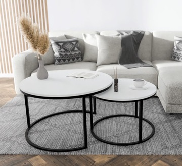 Stolik Kawowy 2w1 Okrągły Ława Loft Industrialny