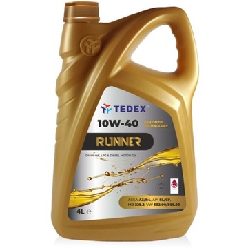 МАСЛО 10W-40 TEDEX RUNNER MOTOR OIL SL CF 4л