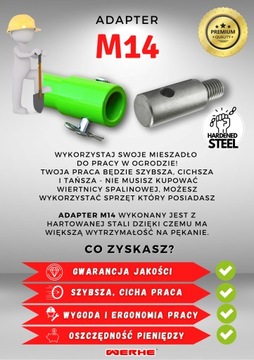 Świder Wiertło do Gleby 60H mm z Adapterem m14