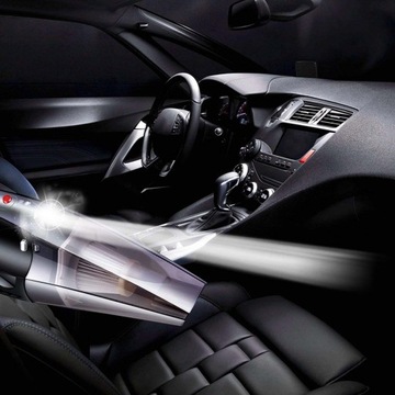 MOCNY Odkurzacz samochodowy Ręczny z latarką filtr HEPA 12V 120W końcówki