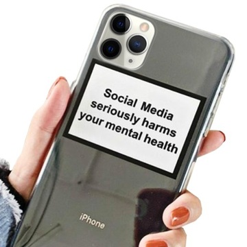 Etui do iPhone 11 Pro Max case modne SOCIAL +szkło