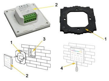 МОНО НАСТЕННАЯ ПАНЕЛЬ ЗОНА ДИСТАНЦИОННОГО УПРАВЛЕНИЯ MILIGHT T1