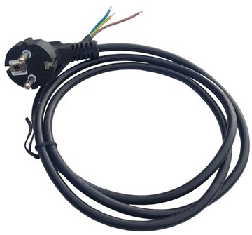 Вилка, вилка, кабель питания OMY 3х0,75мм - 1,5м черный.