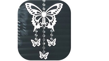 ZAWIESZKA AŻUR PIĘKNA GIRLANDA MOTYLEK+ 6 MINI MOTYLE GIRLANDA KRYSZTAŁOWA