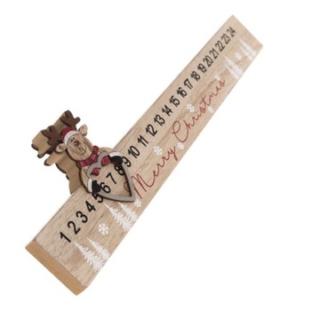 Drewniany kalendarz adwentowy PREZENT renifer 40cm