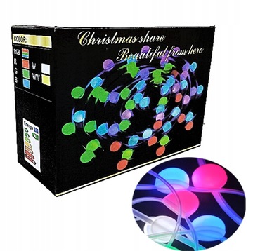 РОЖДЕСТВЕНСКИЕ ОГНИ СНЕЖИНКА ШАРЫ неоновая лента