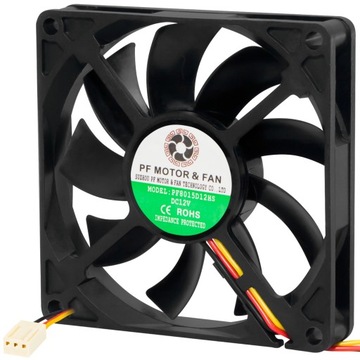 MOCNY WENTYLATOR CICHY WIATRAK CHŁODZENIE ŚLIZGOWE 80X15 12V 3200rpm 3PIN