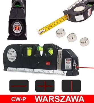 ЛАЗЕРНЫЙ уровень + флаконы + складная линейка 250 см FIXIT Level Pro 3