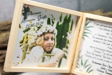 Podziękowanie dla Chrzestnych skrzyneczka komunia