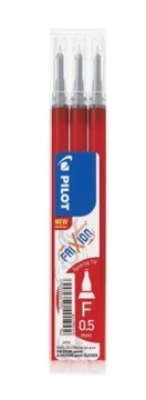 Wkład Pilot Frixion 0,5 mm CZERWONY - 3 sztuki