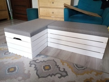 Пуф, Ящик для игрушек, Сиденье, Деревянный ящик, 80 см, Открывающийся ящик