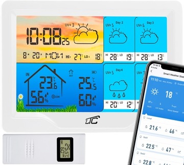 STACJA POGODOWA WiFi BEZPRZEWODOWY TERMOMETR ANDROID iOS POGODA NA 4 DNI