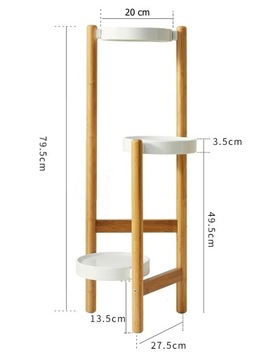 Стоящая подставка для цветов Деревянная подставка для цветов Бамбуковая полка 3 уровня 90 см